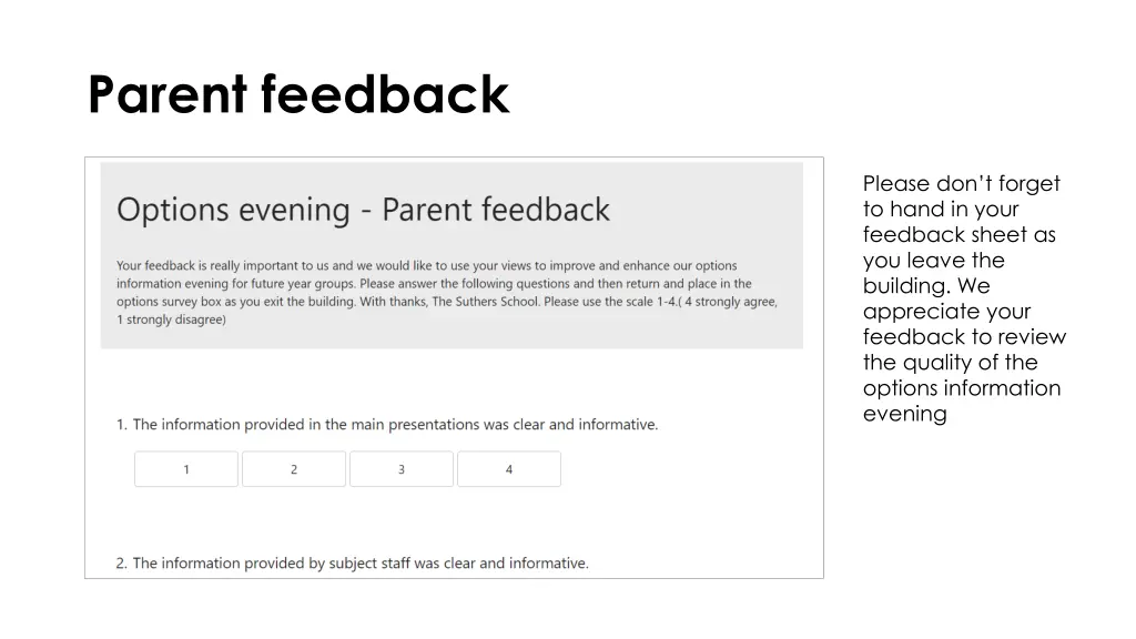 parent feedback