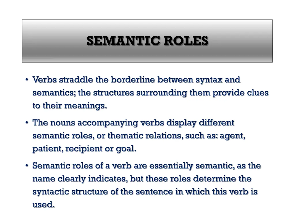 semantic roles