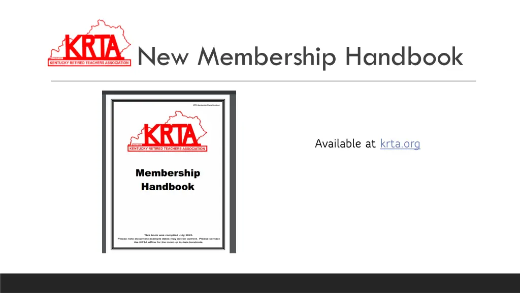 new membership handbook