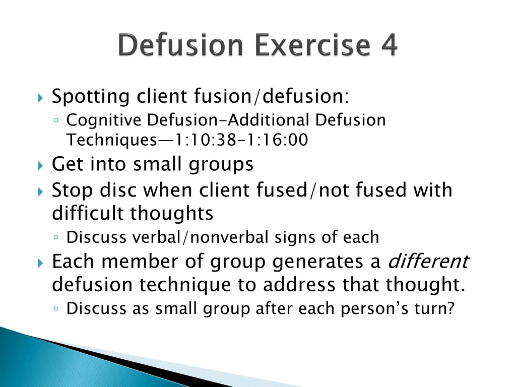 spotting client fusion defusion cognitive