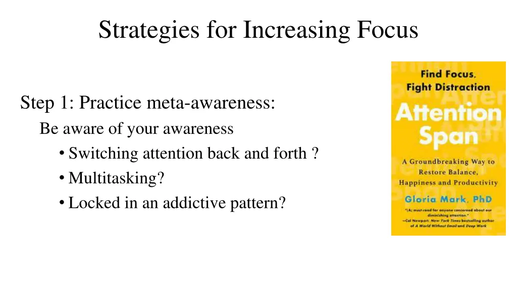 strategies for increasing focus