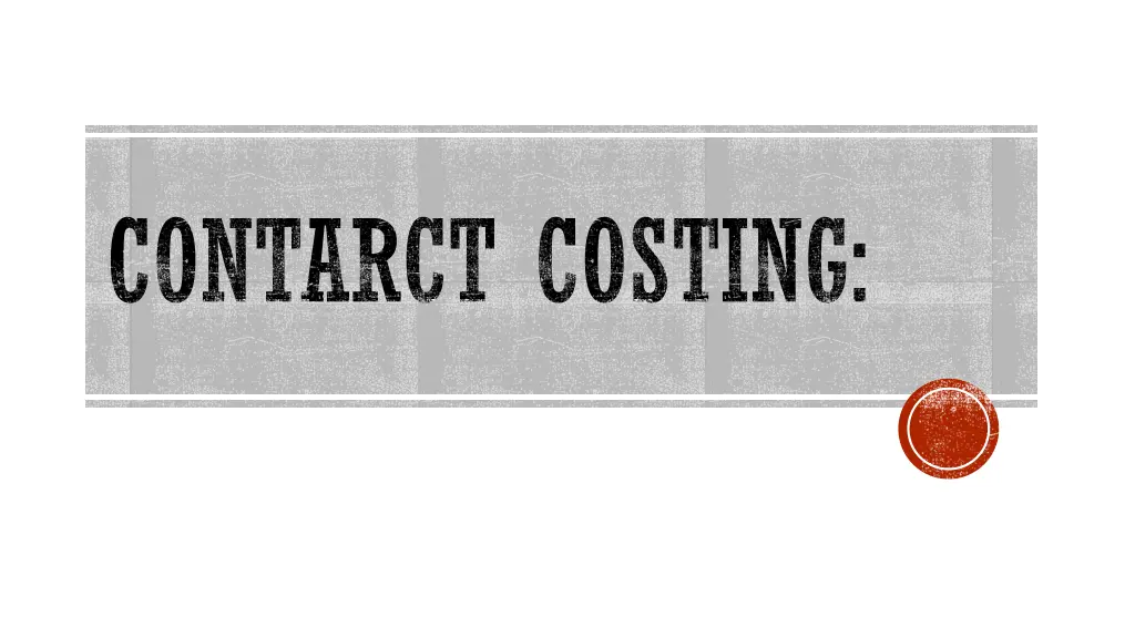 contarct costing