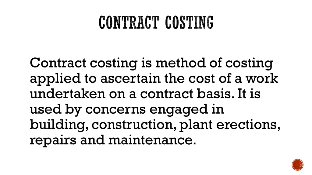 contract costing