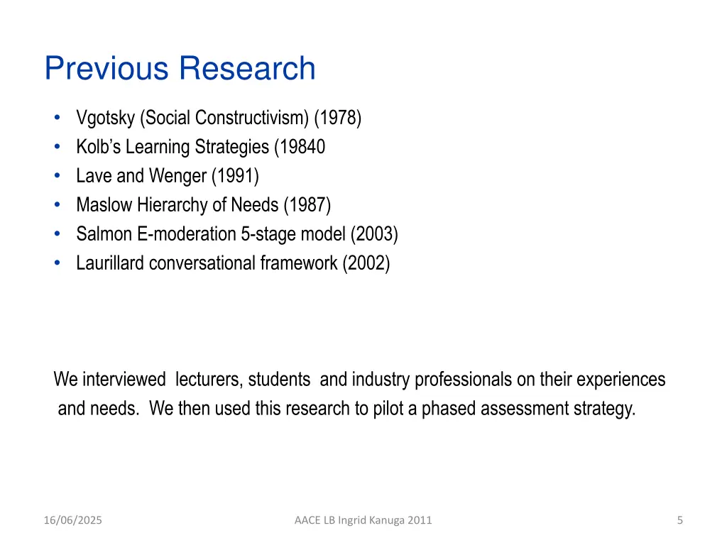 previous research