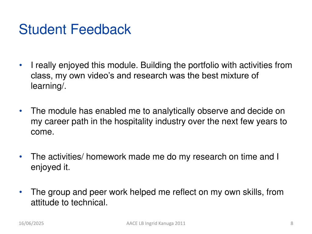 student feedback