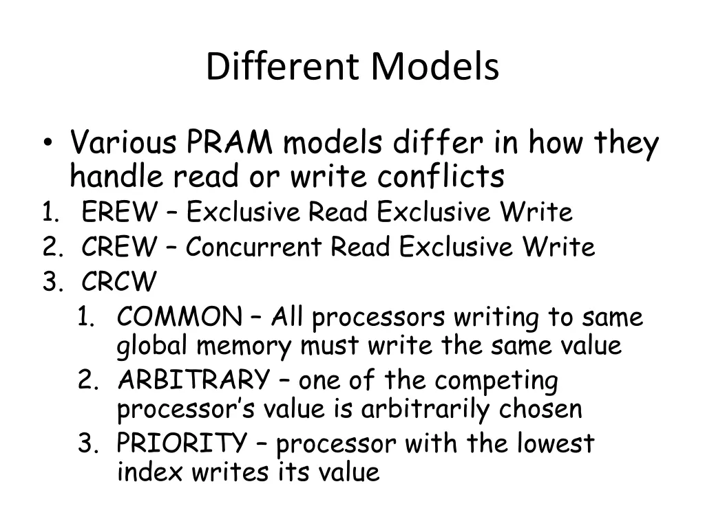 different models