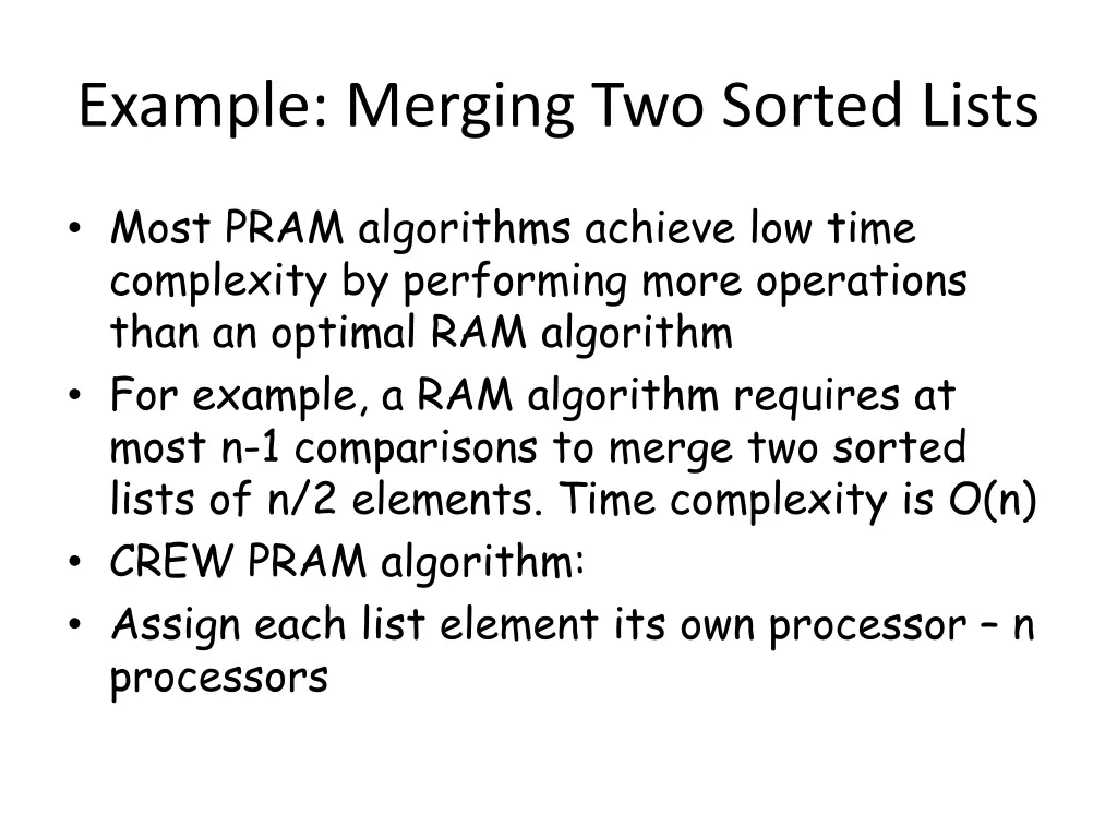 example merging two sorted lists