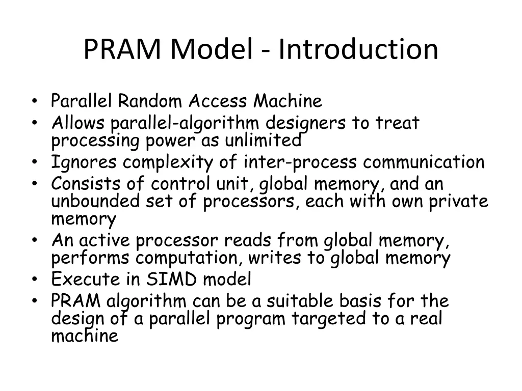 pram model introduction