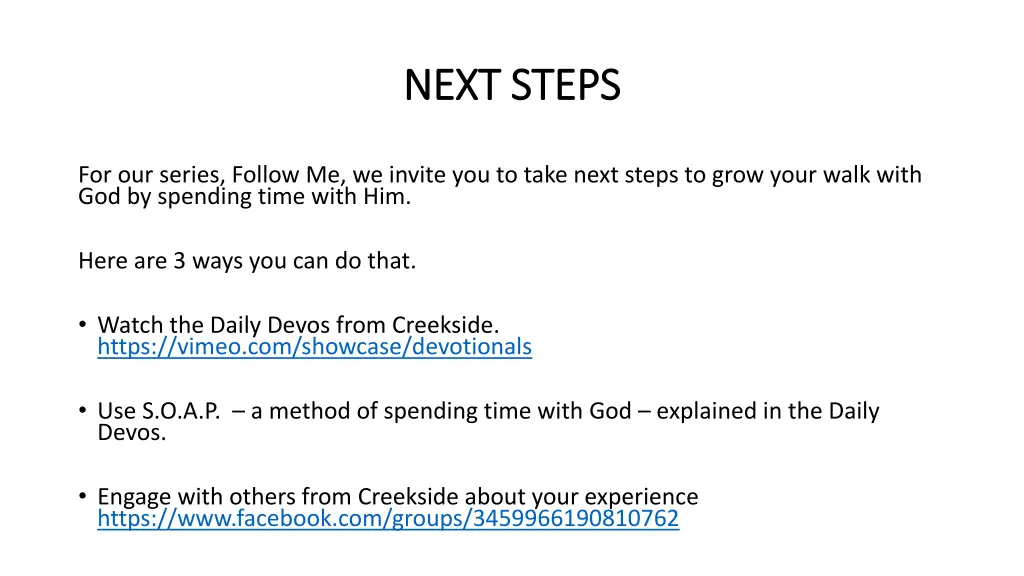 next steps next steps