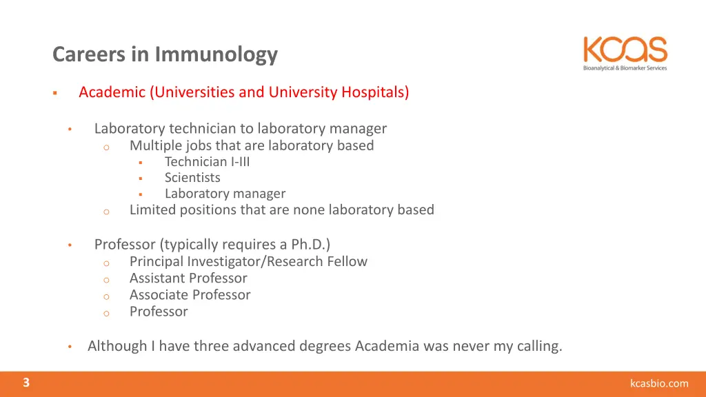 careers in immunology
