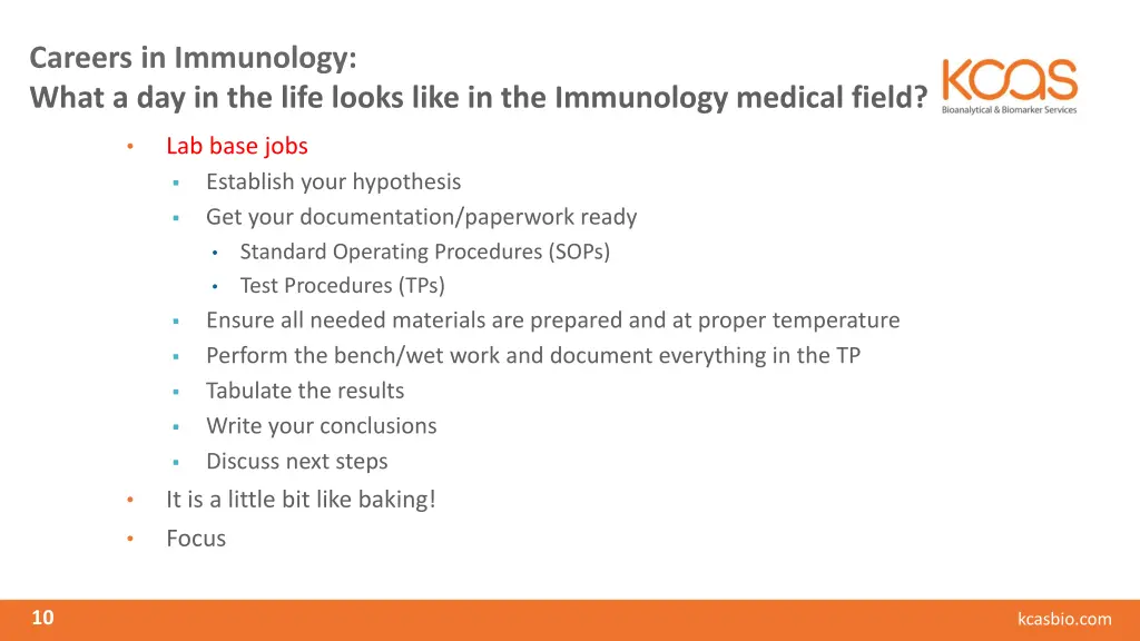 careers in immunology what a day in the life