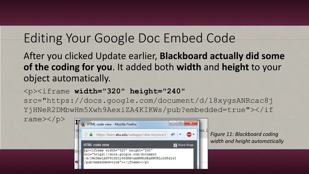 editing your google doc embed code 1