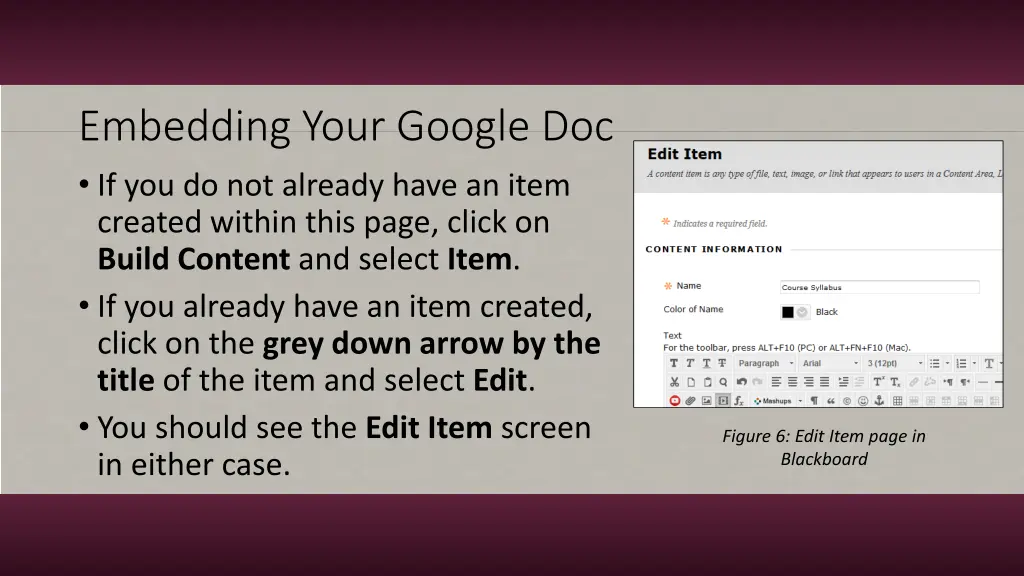 embedding your google doc if you do not already