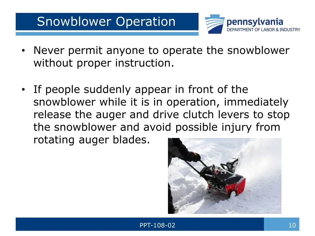 snowblower operation 1