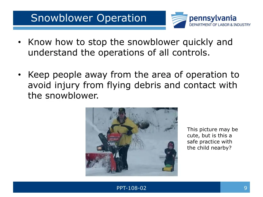 snowblower operation