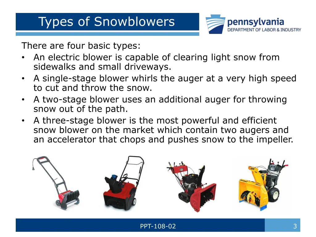 types of snowblowers