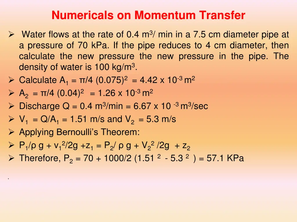 numericals on momentum transfer