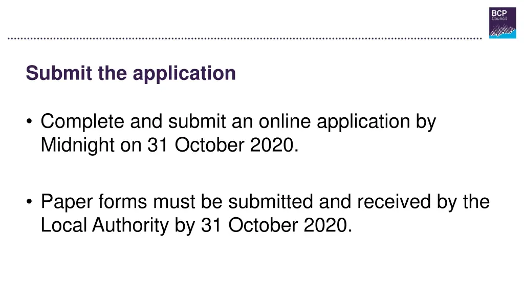 submit the application