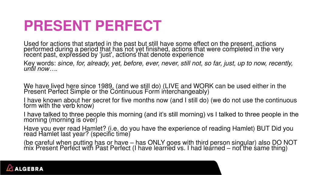 present perfect