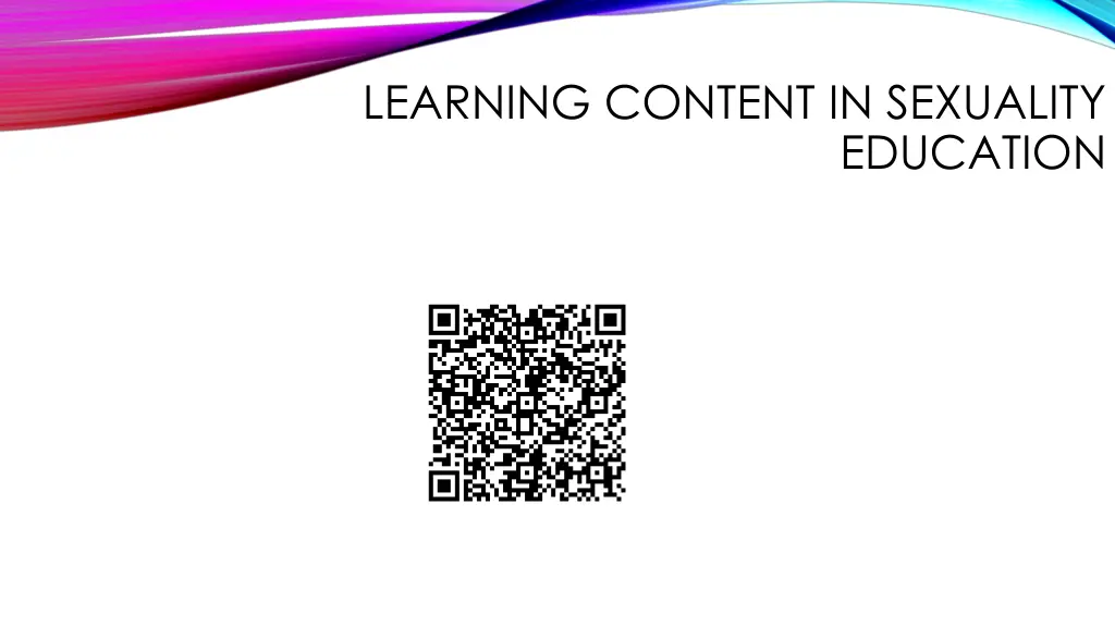 learning content in sexuality
