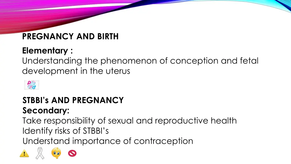 pregnancy and birth elementary understanding