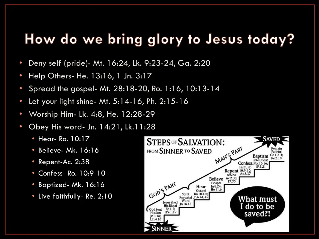 how do we bring glory to jesus today