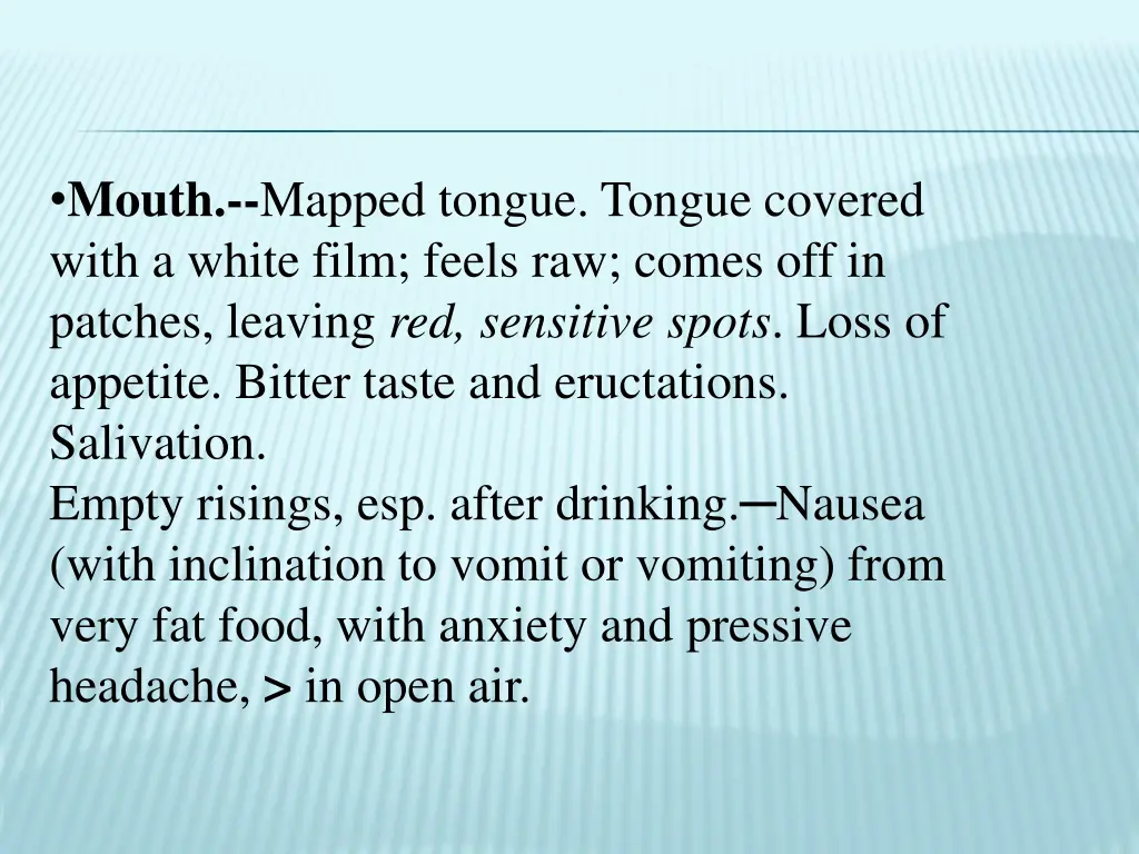 mouth mapped tongue tongue covered with a white
