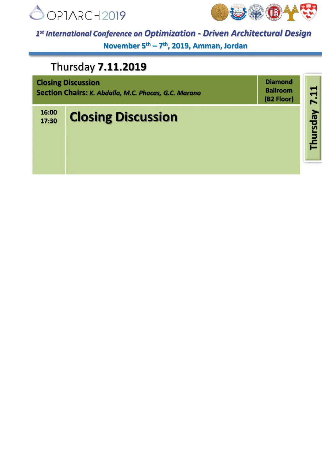 1 st international conference on optimization 11