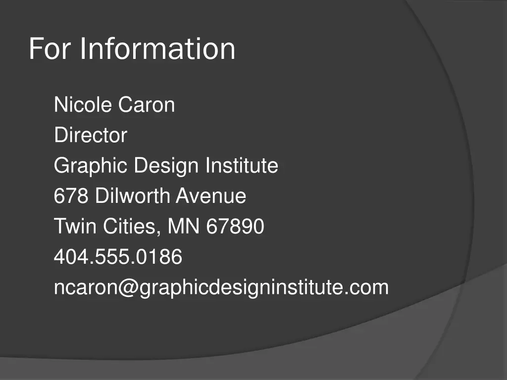 for information