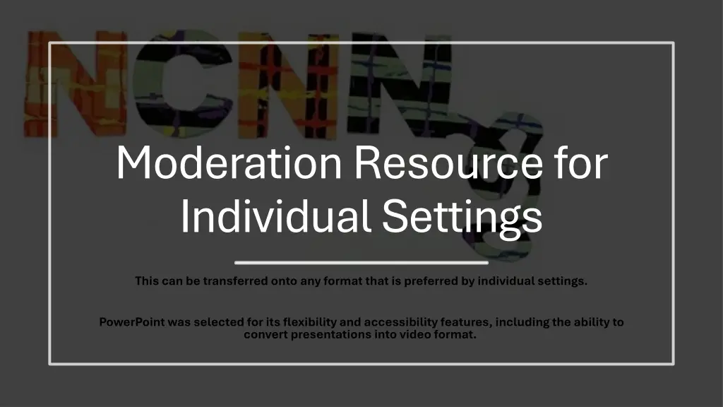 moderation resource for individual settings