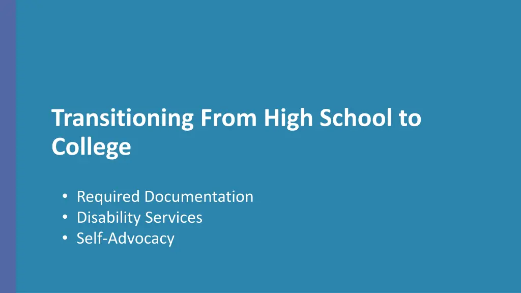 transitioning from high school to college