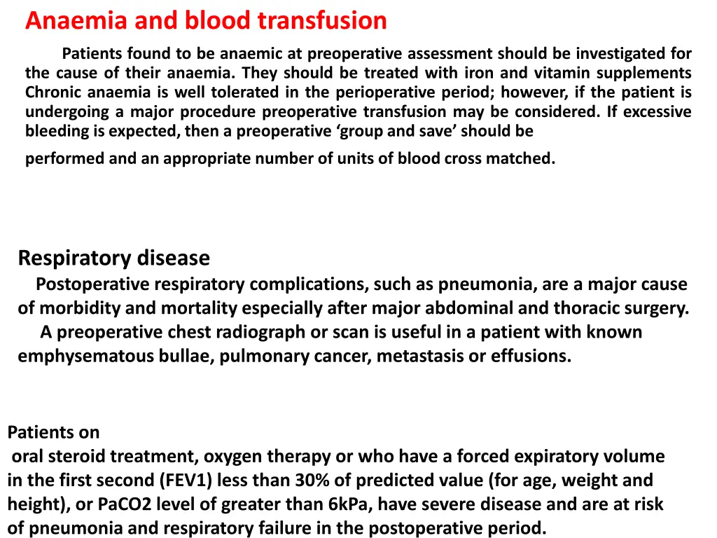anaemia and blood transfusion