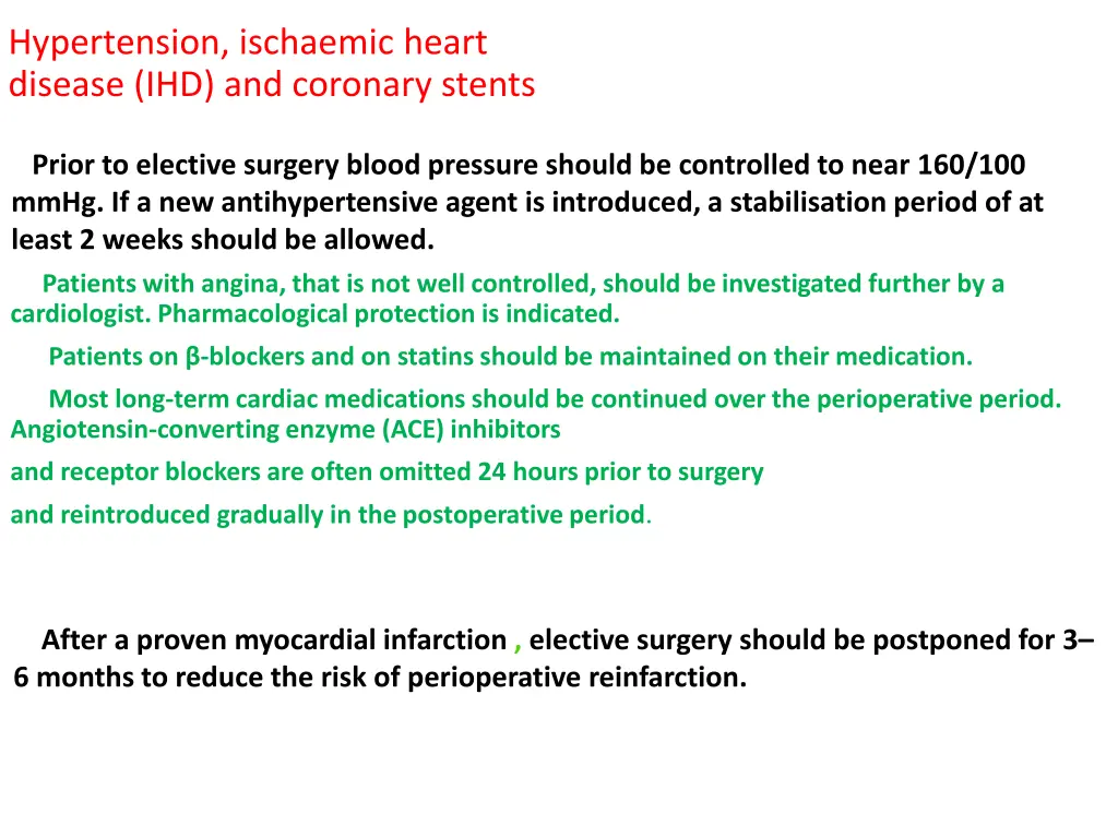 hypertension ischaemic heart disease