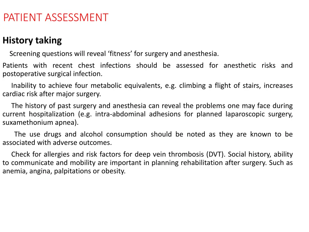 patient assessment