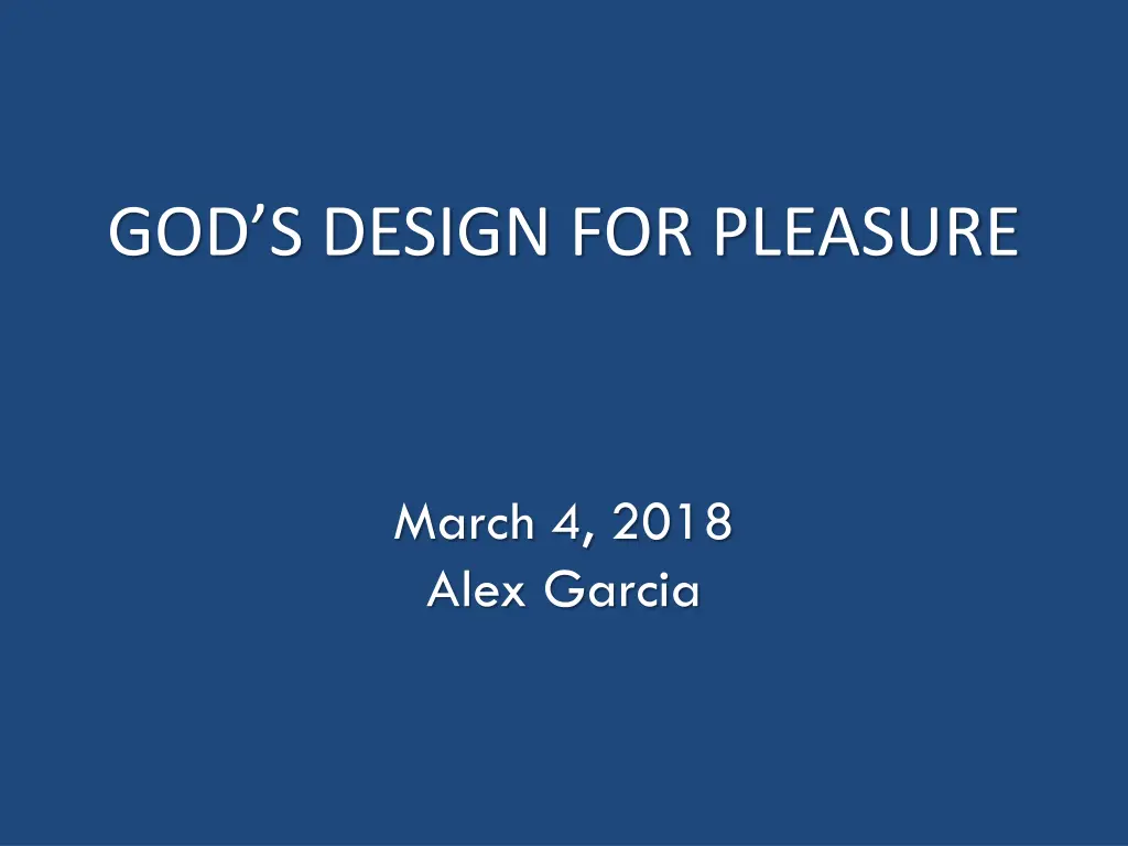 god s design for pleasure