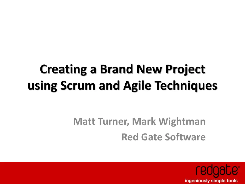 creating a brand new project using scrum