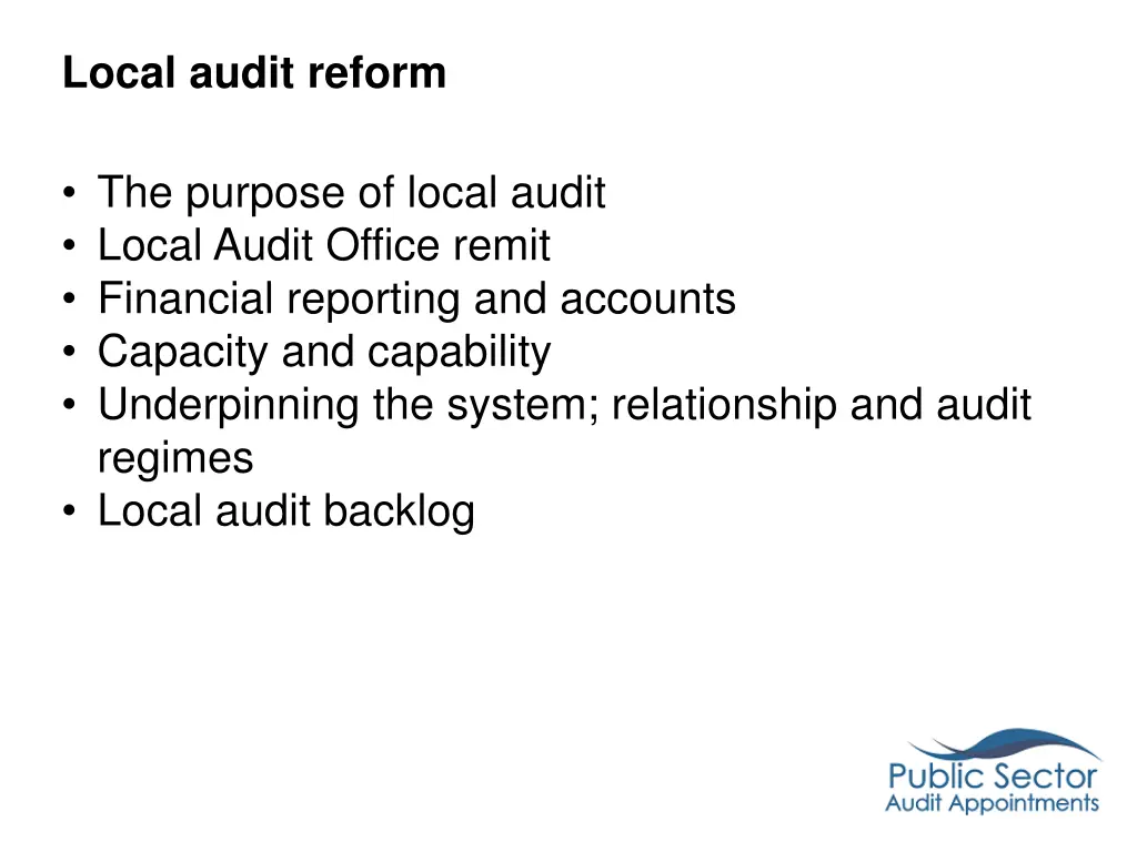 local audit reform