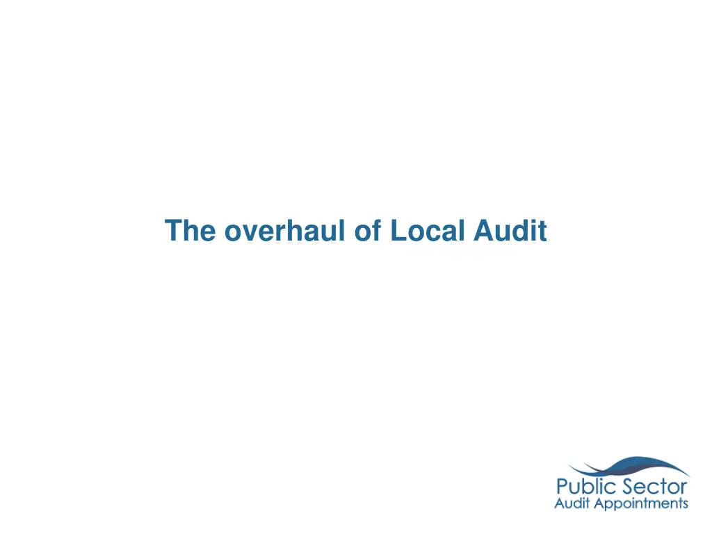 the overhaul of local audit