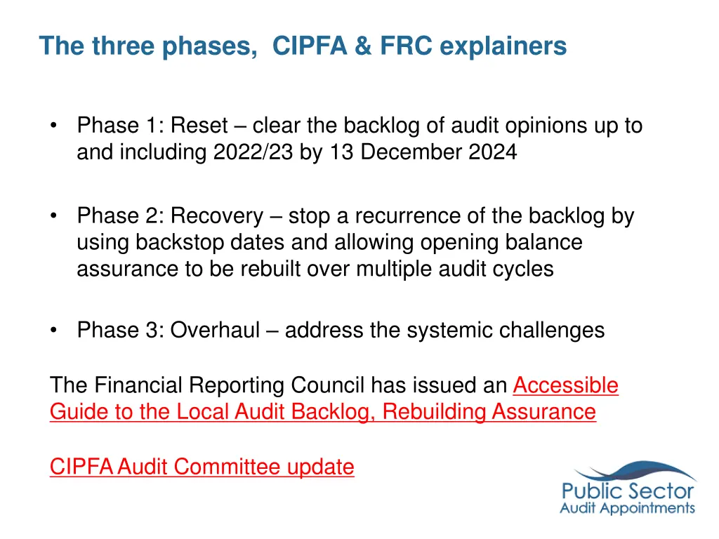 the three phases cipfa frc explainers