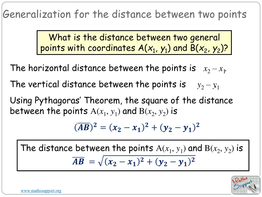 generalization for the distance between two points