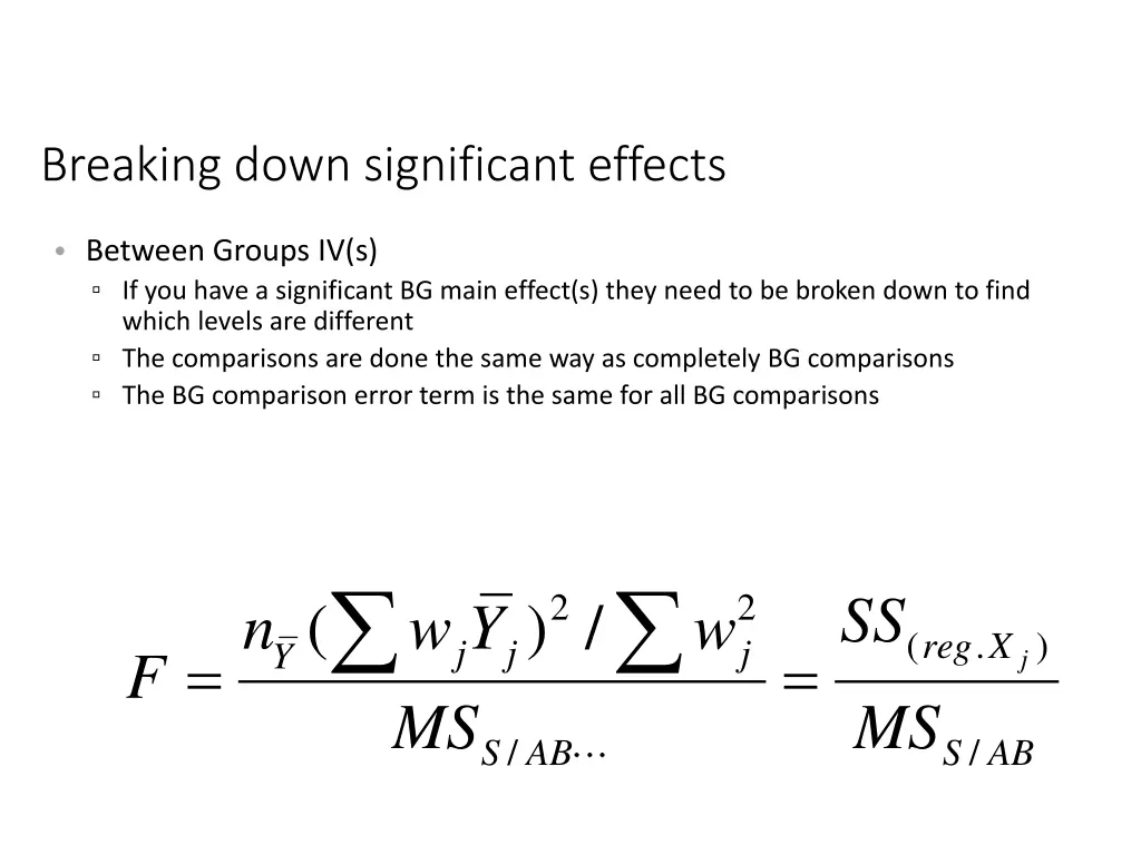 breaking down significant effects