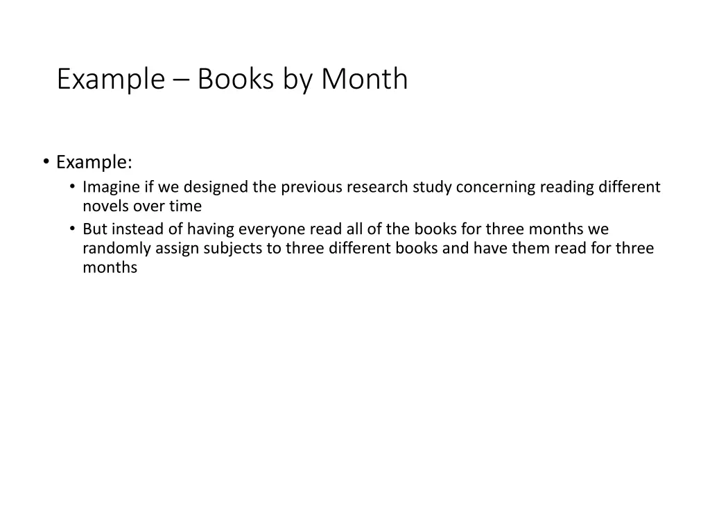 example books by month