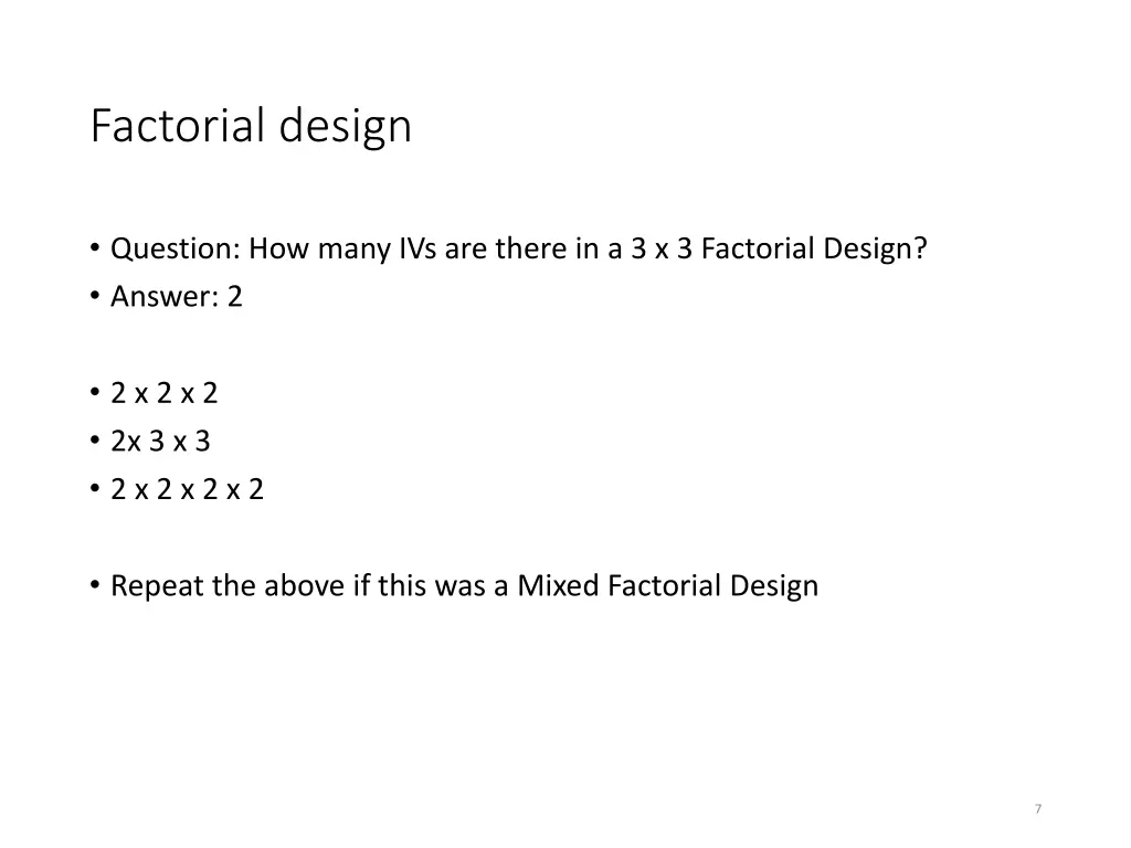 factorial design