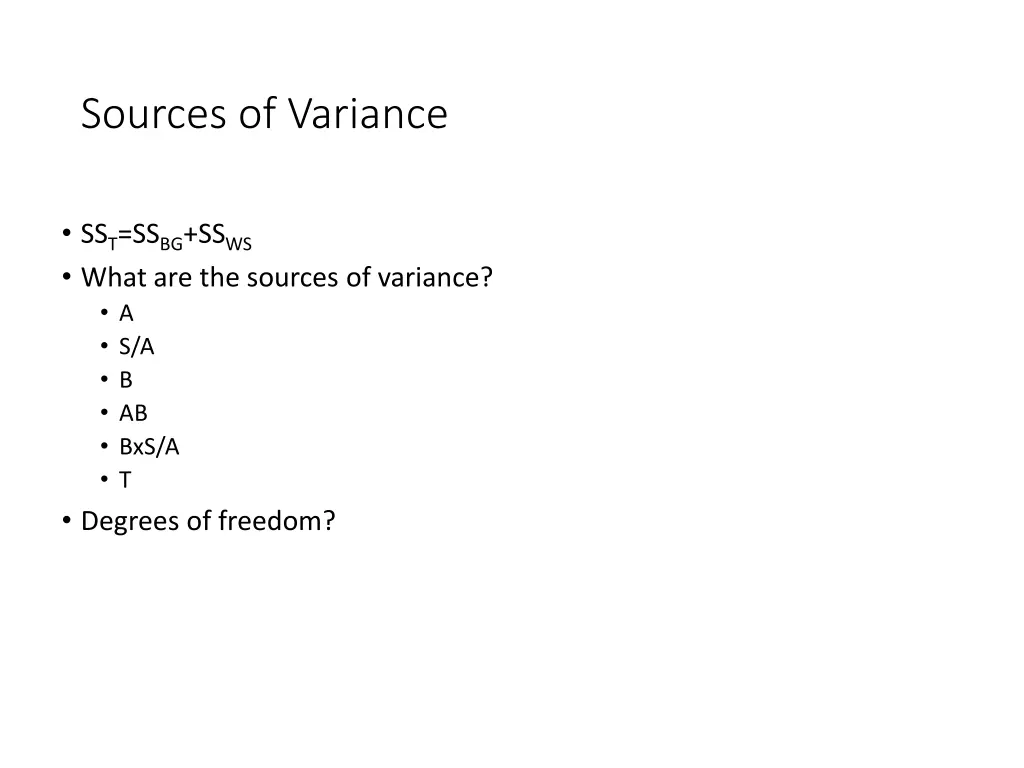 sources of variance