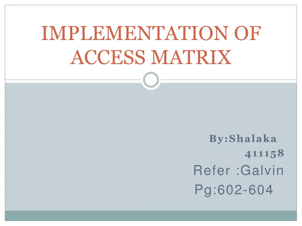 implementation of access matrix