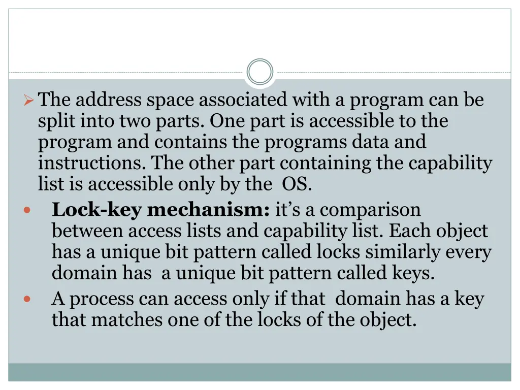 the address space associated with a program