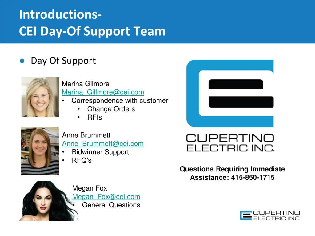 introductions cei day of support team