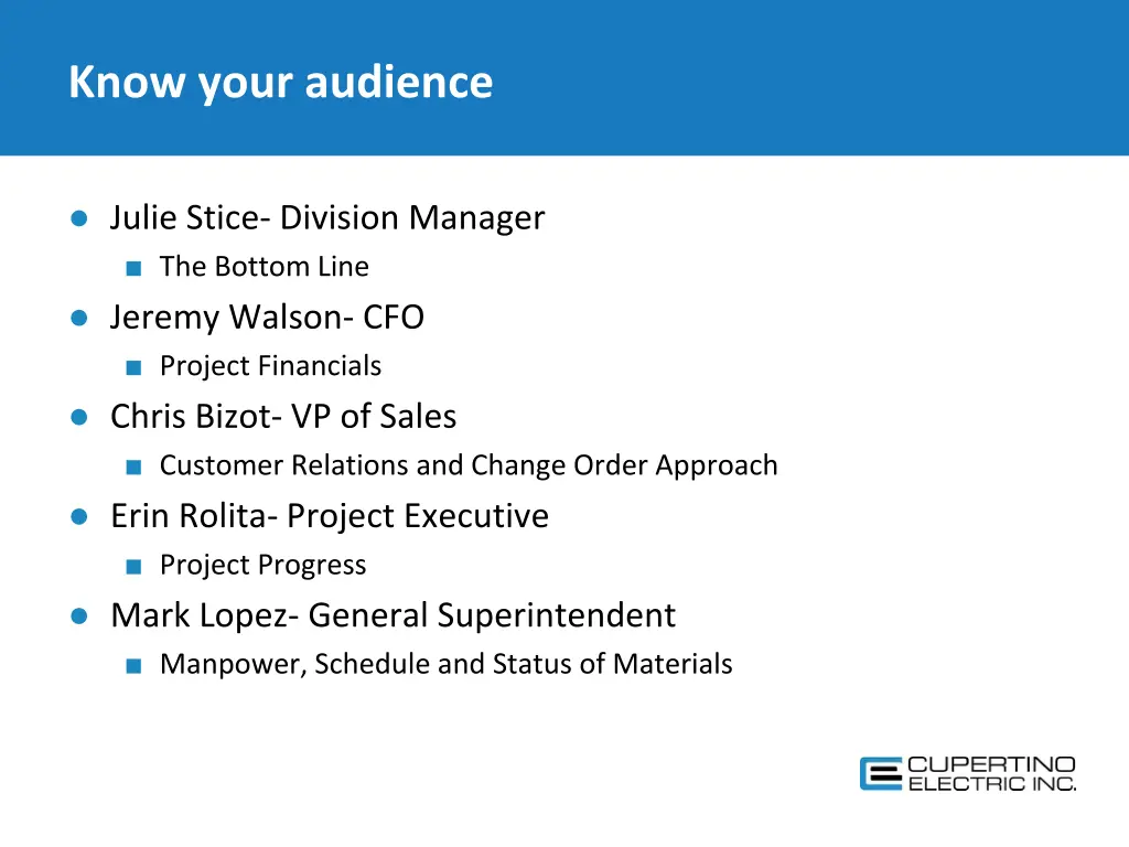 know your audience