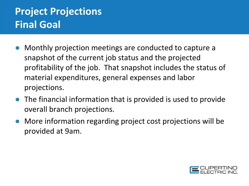 project projections final goal