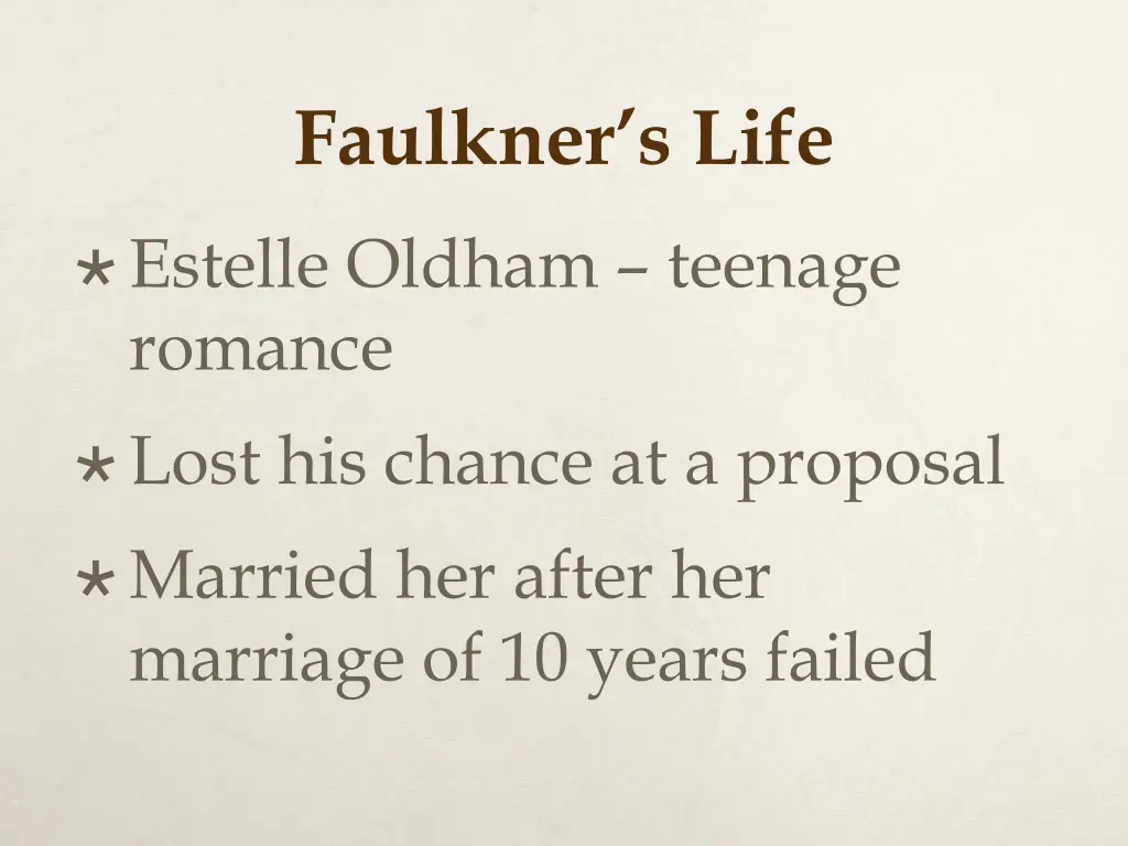 faulkner s life